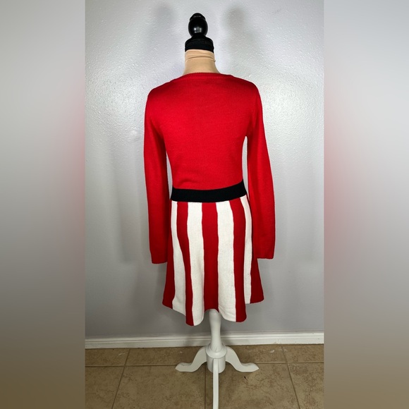 Vintage Y2K Mrs claus elf ugly Christmas sweater dress S holiday festive cozy - Picture 3 of 10